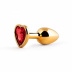 Анальная втулка GOLDEN PLUG SMALL с красным кристаллом в виде сердца, S - фото Анальная втулка GOLDEN PLUG SMALL с красным кристаллом в виде сердца, S